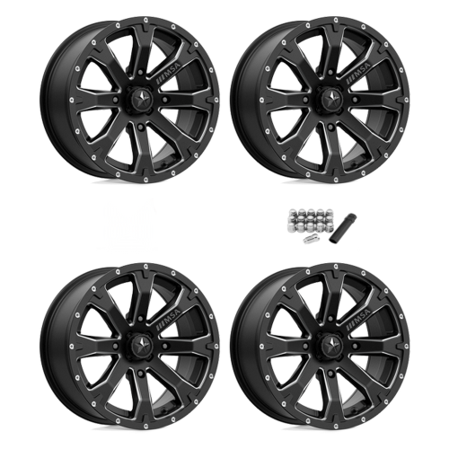 MSA M42 Bounty Satin Black Milled 15x7 Wheels/Rims (Full Set)