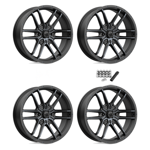 MSA M43 Fang Satin Black with Titanium Tint 20x7 Wheels/Rims (Full Set)