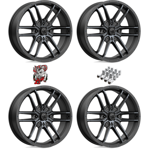 MSA M43 Fang Satin Black with Titanium Tint 20x7 Wheels/Rims (Full Set)