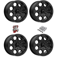 MSA M44 Cannon Satin Black 14x7 Beadlock Wheels/Rims (Full Set)