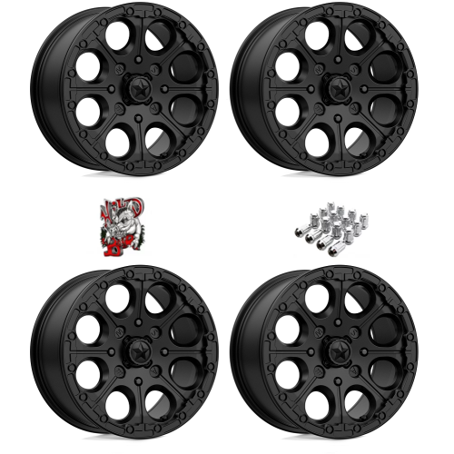 MSA M44 Cannon Satin Black 15x7 Beadlock Wheels/Rims (Full Set)