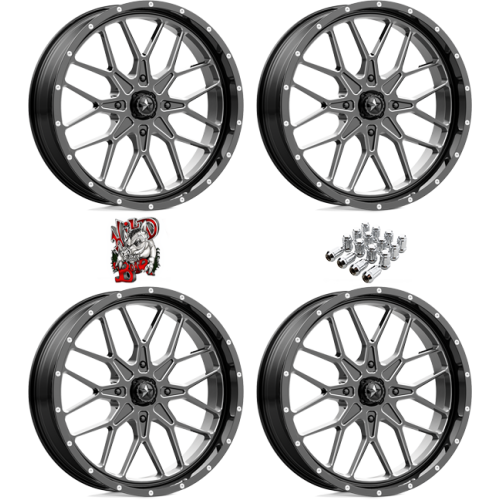 MSA M45 Portal Gloss Black Milled 20x7 Wheels/Rims (Full Set)