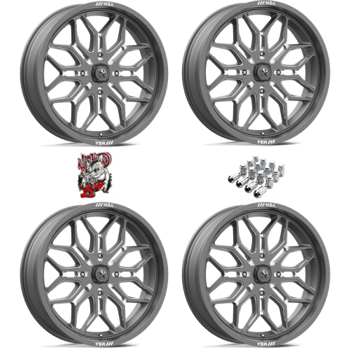 MSA M47 Sniper Gunmetal Milled 24x7 Wheels/Rims (Full Set)