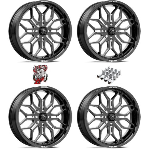 MSA M47 Sniper Gloss Black Milled 22x7 Wheels/Rims (Full Set)