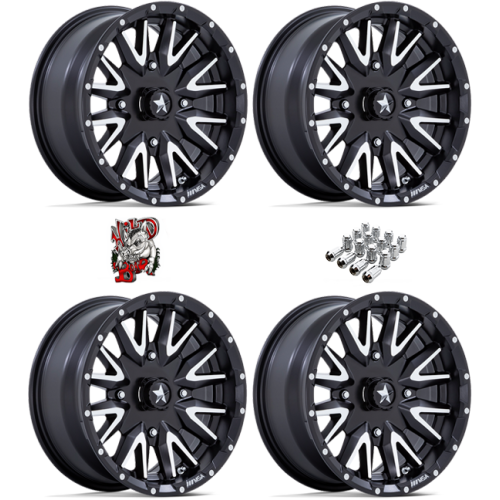 MSA M49 Creed Matte Black and Machined 14x7 Wheels/Rims (Full Set)