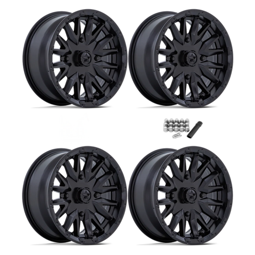 MSA M49 Creed Matte Black 14x7 Wheels/Rims (Full Set)