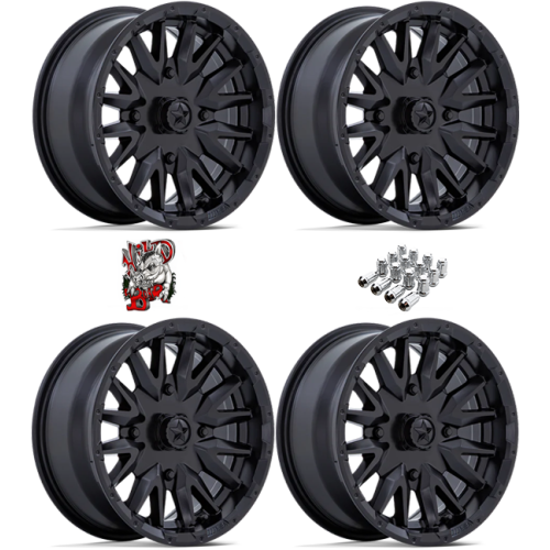 MSA M49 Creed Matte Black 15x7 Wheels/Rims (Full Set)