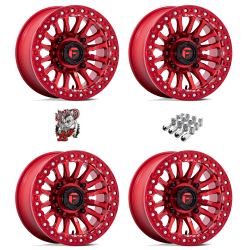 Fuel Off-Road Rincon Candy Red 15x7 Beadlock Wheels/Rims (Full Set)