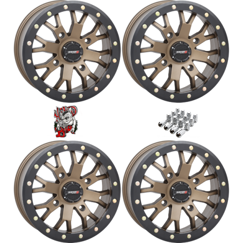 System 3 Offroad SB-4 Bronze 15x7 Beadlock Wheels/Rims (Full Set)