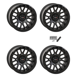 System 3 Offroad SB-9 Matte Black 15x9 Beadlock Wheels/Rims (Full Set)