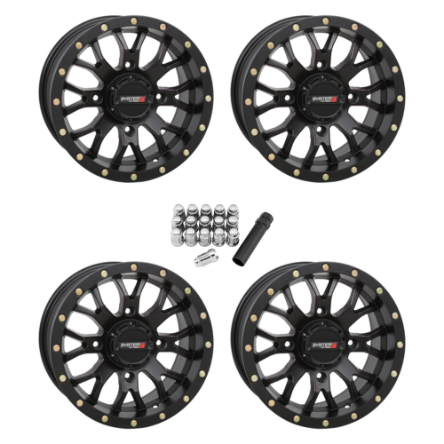 System 3 Offroad ST-3 Matte Black 14x7 Wheels/Rims (Full Set)