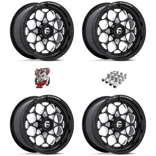 Fuel Off-Road Sceptor Gloss Black & Milled 15x7 Forged Wheels/Rims (Full Set)