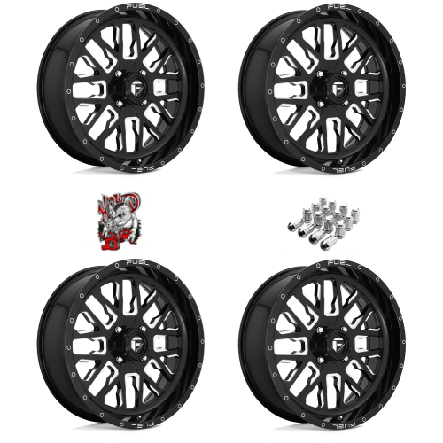 Fuel Off Road Stroke Gloss Black & Milled 20x7 Wheels/Rims (Full Set)