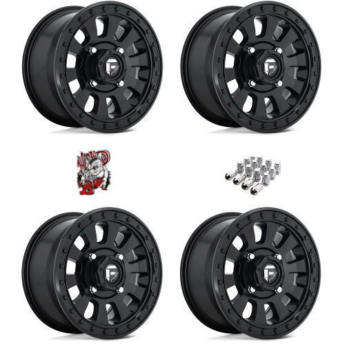 Fuel Off-Road Tactic Matte Black 15x7 Wheels/Rims (Full Set)