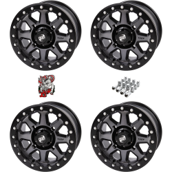 Tusk Uinta Gunmetal 15x7 Beadlock Wheels/Rims (Full Set)