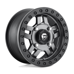 Fuel Off Road Anza D918 Beadlock Matte Anthracite w/ Black Ring 14x7 Wheel/Rim (Full Set)