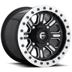 Tusk Terrabite 28x10-15 Radial Tires on Fuel Hardline Gloss Black Milled Beadlock Wheels