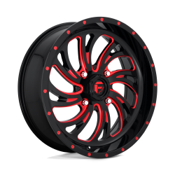 Fuel Off Road Kompressor Gloss Black with Red Tint 20x7 Wheels/Rims (Full Set)