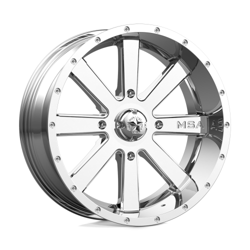 BKT AT 171 40x9-24 Tires on MSA M34 Flash Chrome Wheels