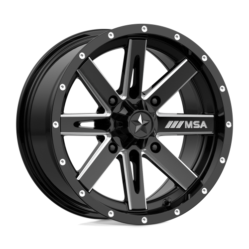 Tusk Terrabite 31x10-15 Radial Tires on MSA M41 Boxer Gloss Black Milled Wheels