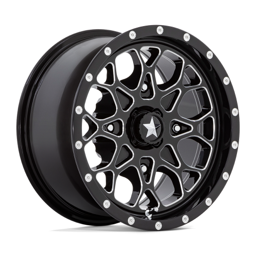 Tusk Terrabite 33x10-15 Radial Tires on MSA M45 Portal Gloss Black Milled Wheels