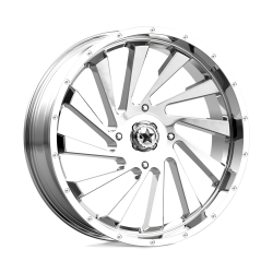 BKT AT 171 33x8-18 Tires on MSA M46 Blade Chrome Wheels