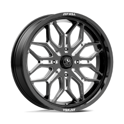 BKT AT 171 33x8-18 Tires on MSA M47 Sniper Gloss Black Milled Wheels