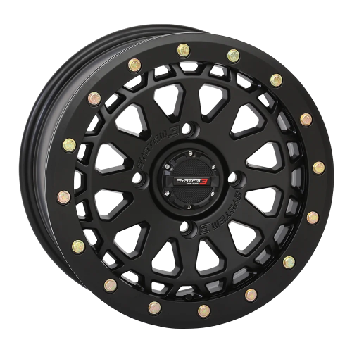 Tusk Terrabite 32x10-15 Radial Tires on SB-6 Matte Black Beadlock Wheels