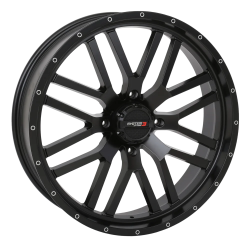 BKT TR 171 47.6x13.6-24 Tires on ST-3 Matte Black Wheels