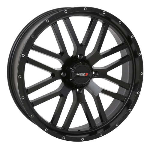 BKT TR 171 47.6x13.6-24 Tires on ST-3 Matte Black Wheels