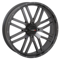 BKT TR 171 47.6x13.6-24 Tires on ST-3 Gunmetal Grey Wheels