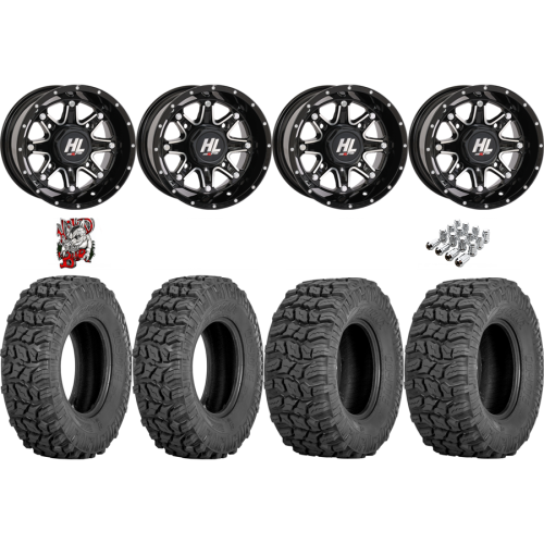 Sedona Coyote 25x8-12 & 25x10-12 Tires on HL4 Gloss Black Milled Wheels