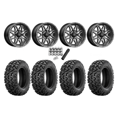 Sedona Rip Saw RT (2) 27x9x14 (2) 27x11x14 Tires on MSA M26 Vibe Dark Tint Wheels