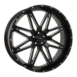 System 3 Offroad ST-7 Gloss Black and Milled 24x9 Wheel/Rim