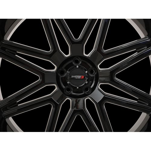 System 3 Offroad ST-7 Gloss Black and Milled 24x9 Wheel/Rim