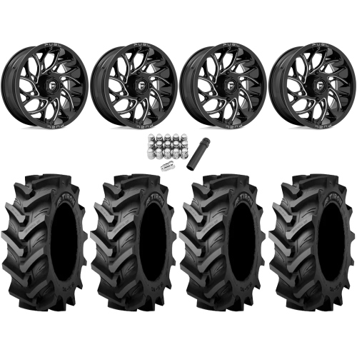 Tiron HS617 TT 46x12.4-24 Tires on Fuel Runner Gloss Black Milled Wheels