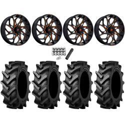 Tiron HS617 TT 46x12.4-24 Tires on Fuel Runner Candy Orange Wheels