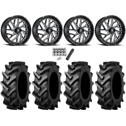 Tiron HS617 TT 46x12.4-24 Tires on Fuel Triton Gloss Black Milled Wheels