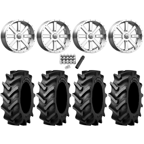 Tiron HS617 TT 46x12.4-24 Tires on MSA M34 Flash Chrome Wheels