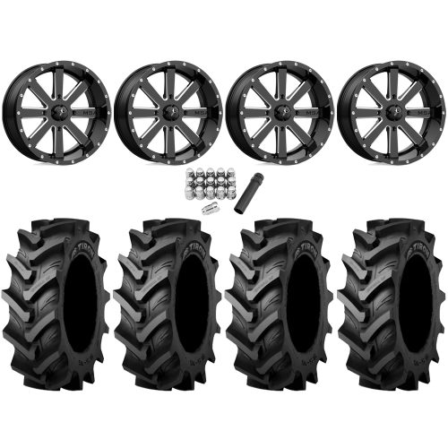 Tiron HS617 TT 46x12.4-24 Tires on MSA M34 Flash Gloss Black Milled Wheels