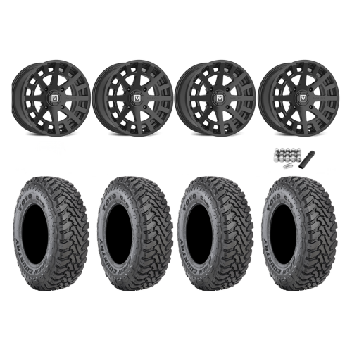 Toyo Open Country SxS M/T 35x9.5-R15 Tires on V04 Satin Black Wheels