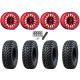 Tusk Terrabite 32x10-15 Radial Tires on Fuel Rincon Candy Red Beadlock Wheels