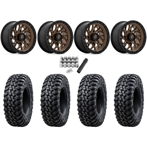 Tusk Terrabite 28x10-15 Radial Tires on Fuel Runner Matte Bronze Wheels