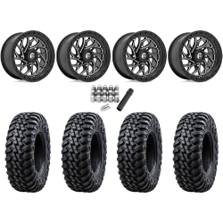 Tusk Terrabite 32x10-15 Radial Tires on Fuel Runner Gloss Black Milled Wheels