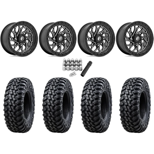 Tusk Terrabite 31x10-15 Radial Tires on Fuel Runner Gloss Black Milled Wheels