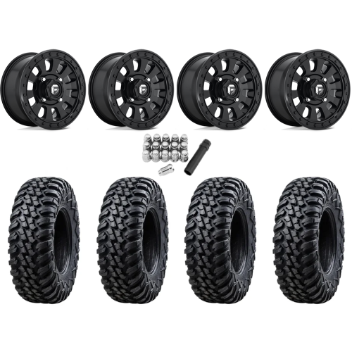 Tusk Terrabite 34x10-15 Radial Tires on Fuel Tactic Matte Black Wheels