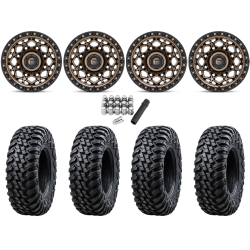 Tusk Terrabite 32x10-15 Radial Tires on Fuel Unit Matte Bronze Wheels