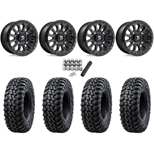 Tusk Terrabite 35x10.5-15 Radial Tires on Fuel Vector Matte Black Wheels