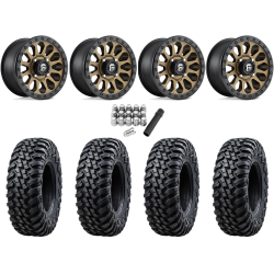 Tusk Terrabite 28x10-15 Radial Tires on Fuel Vector Matte Bronze Wheels