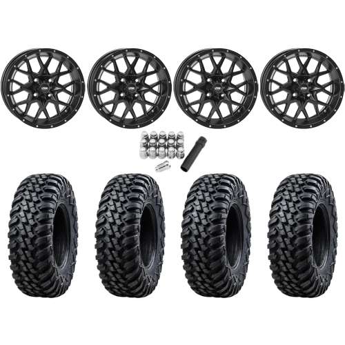 Tusk Terrabite 33x10-15 Radial Tires on ITP Hurricane Satin Black Wheels